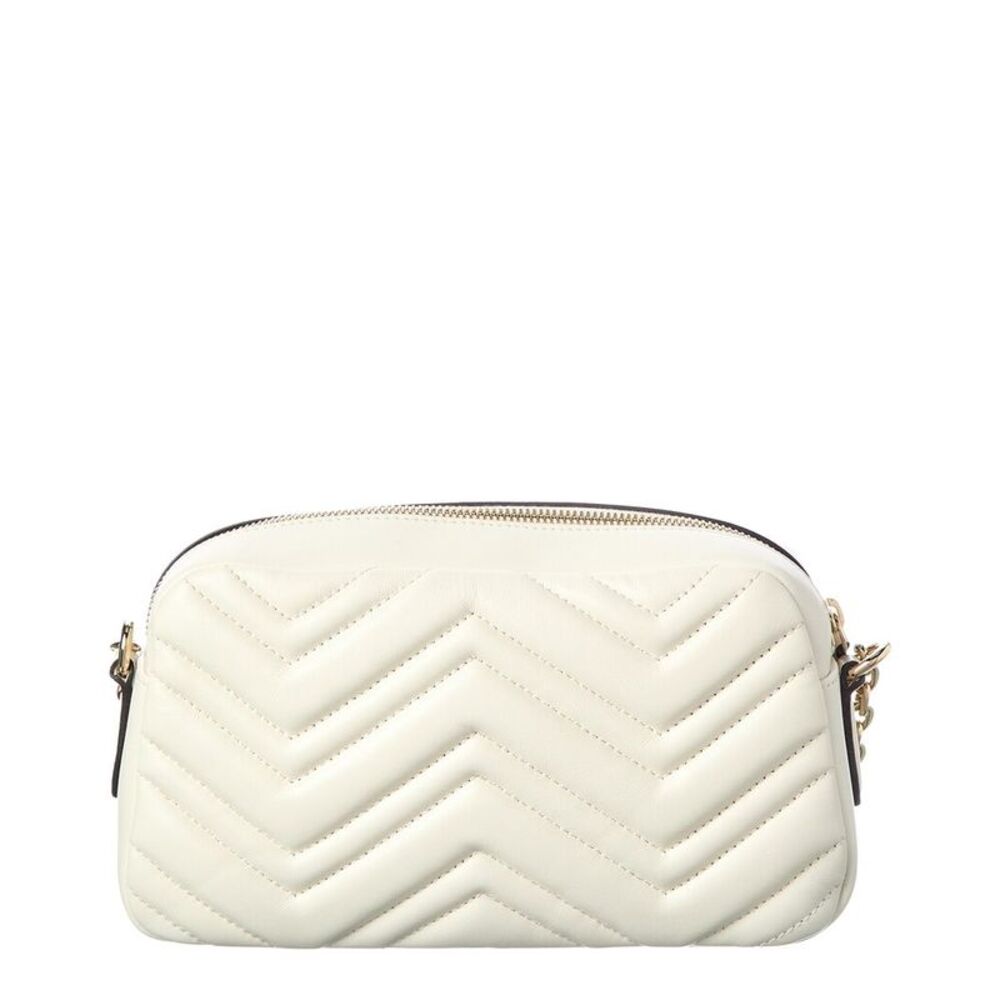 Gucci Gg Marmont Small Leather Camera Bag, White - Picture 2 of 4